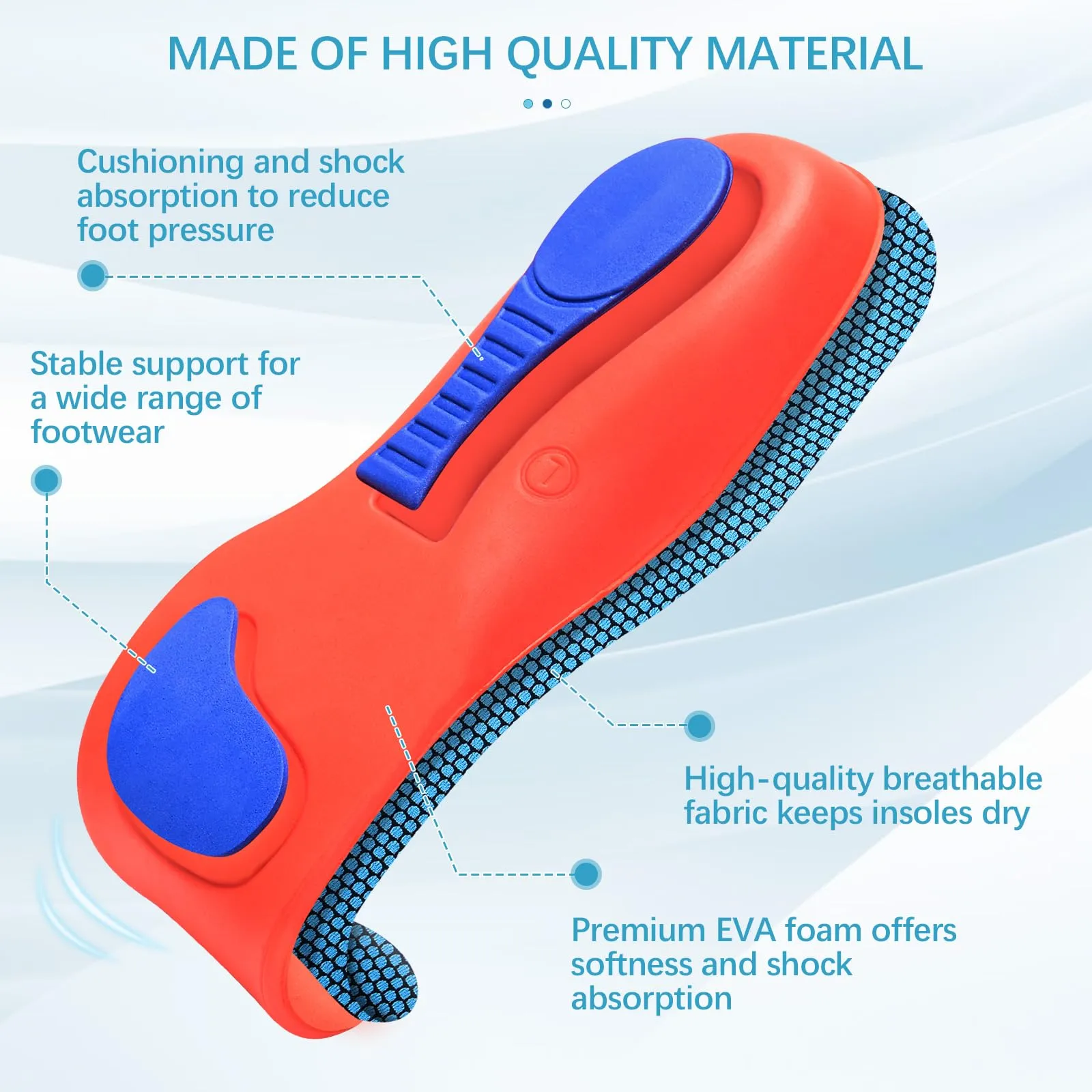 2 pairs of orthopedic insoles, heel spur insoles, arch splayfoot insoles for plantar fasciitis, comfort arch support insoles for men and women, orthopedic insoles for men and women 41-42