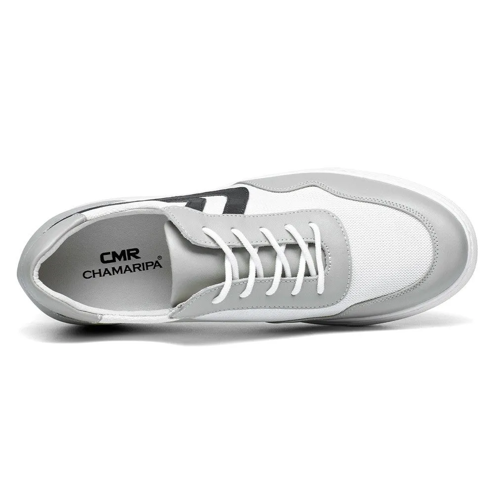 6 CM/2.36 Inches CMR CHAMARIPA Men's White Elevator Sneakers - 2.36 Inches Height Increase