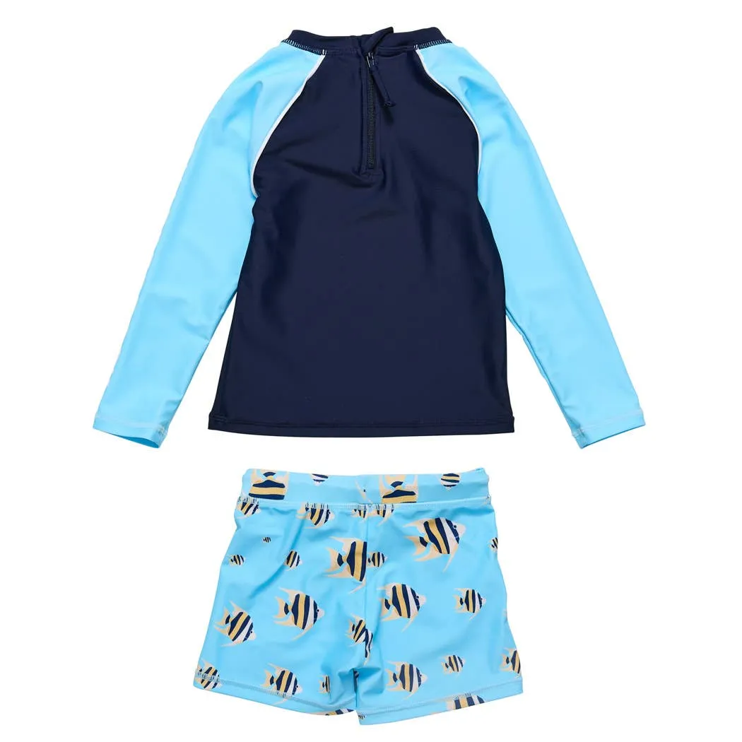 Angel Fish Rash Guard   Swimwear Shorts Set