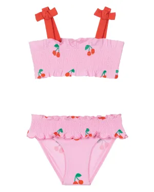 Baby Girls Pink Cherry Print Bikini