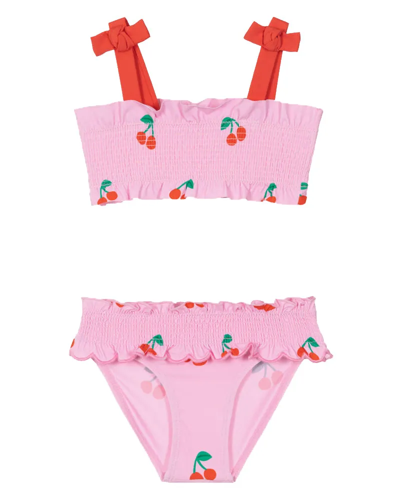 Baby Girls Pink Cherry Print Bikini