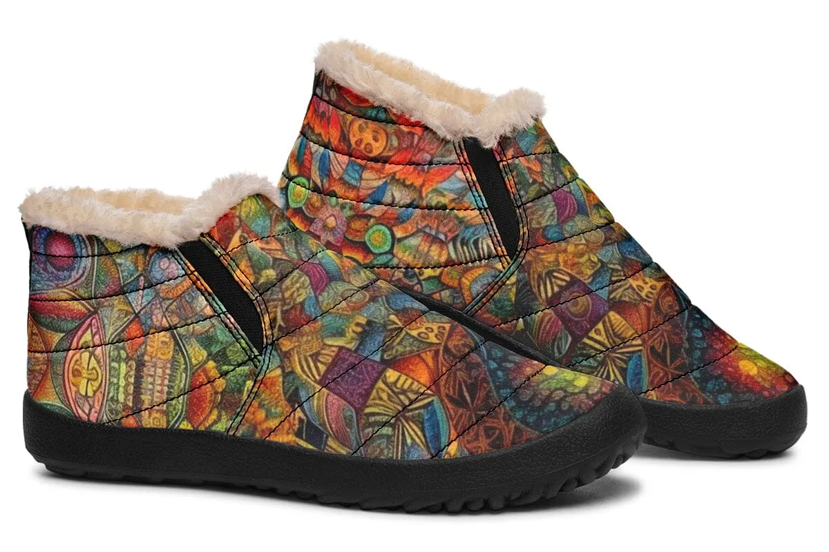 Blotter Patch Art Winter Slippers