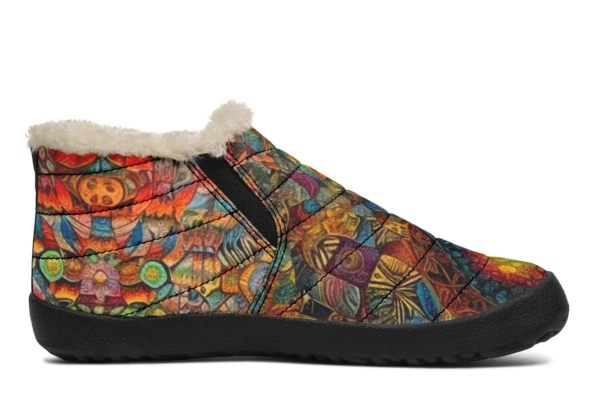 Blotter Patch Art Winter Slippers