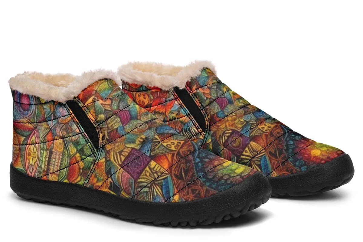Blotter Patch Art Winter Slippers