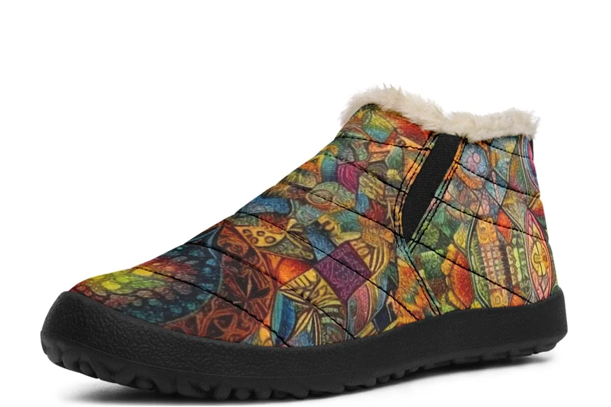 Blotter Patch Art Winter Slippers