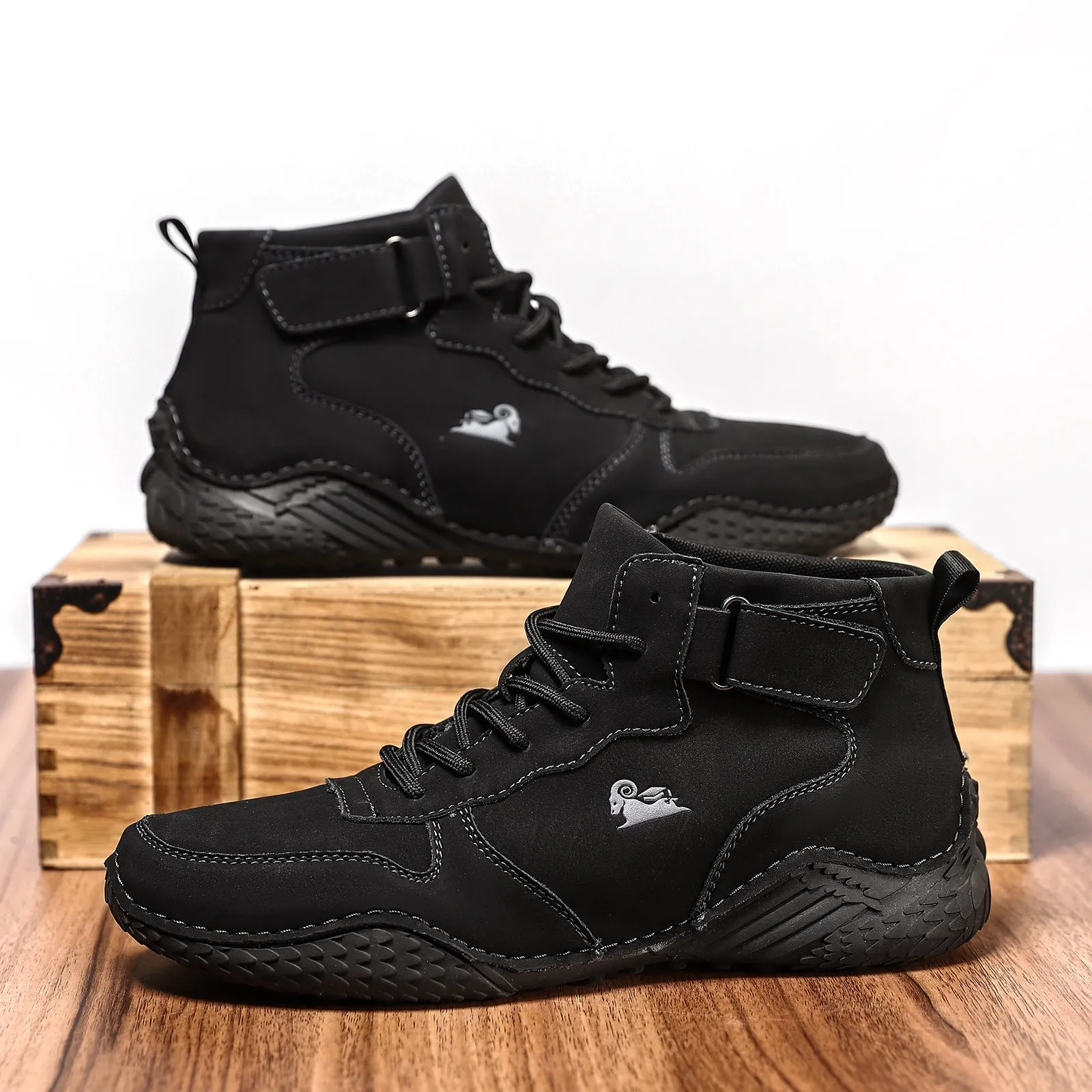 Bootara Men’s Octopus High-Top Suede Martin Boots Handmade Casual Boots