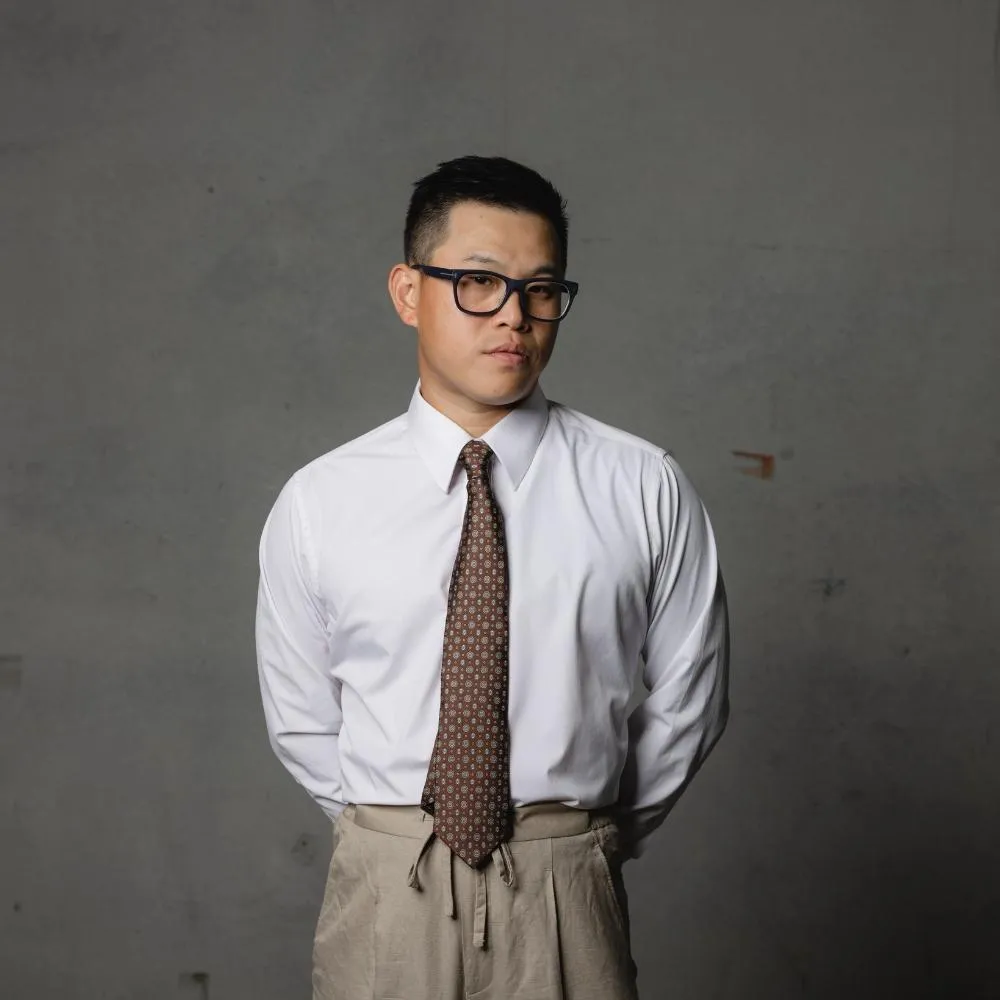Brown Floral Printed Silk Tie - 3 Fold