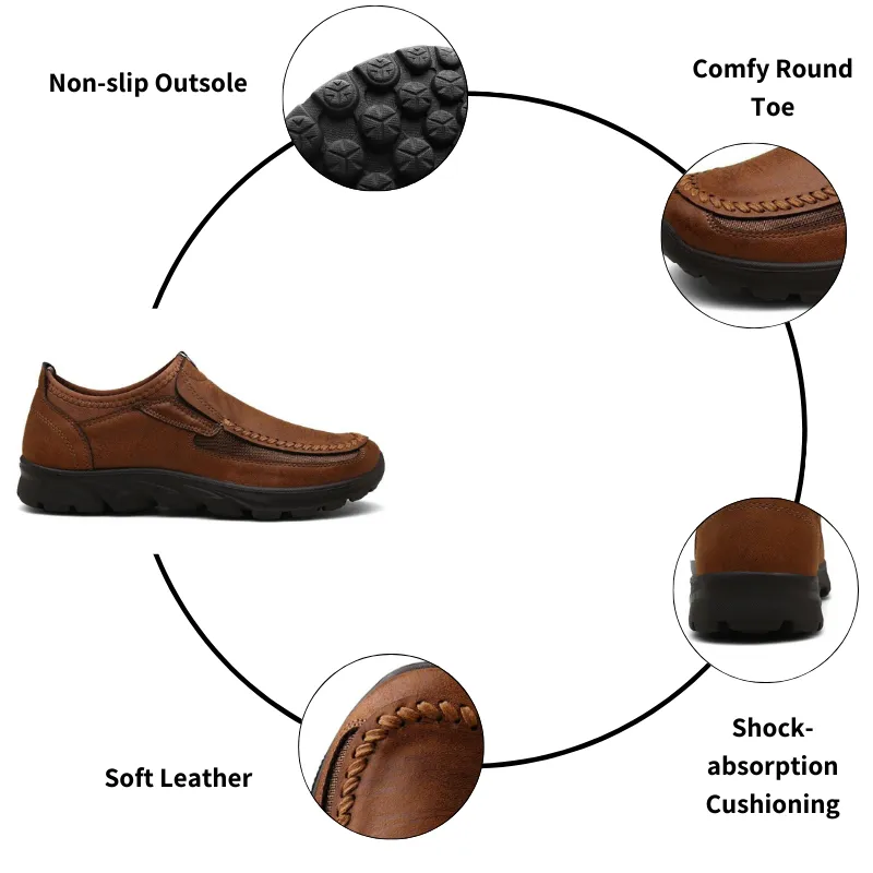 Cuzcare Ortho Women's Shoes Plus Size Comfortable Lightweight Soft Sole Leather Loafers