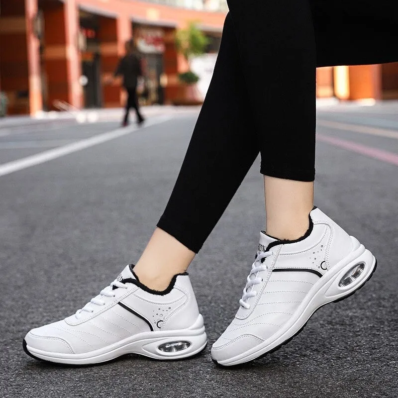 Cuzcare Women Orthopedic Shoes Leather Waterproof Sneakers