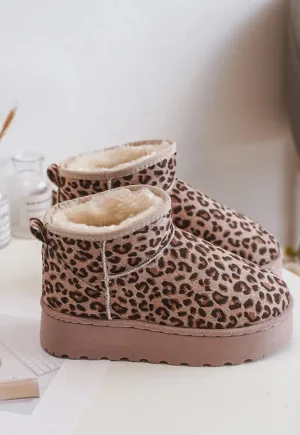 DARCY LEOPARD ULTRA PLATFORM ANKLE SLIPPER BOOTS