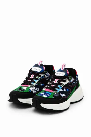 Desigual Moon Patch Geometric Motif Running Sneakers 23WSKA11