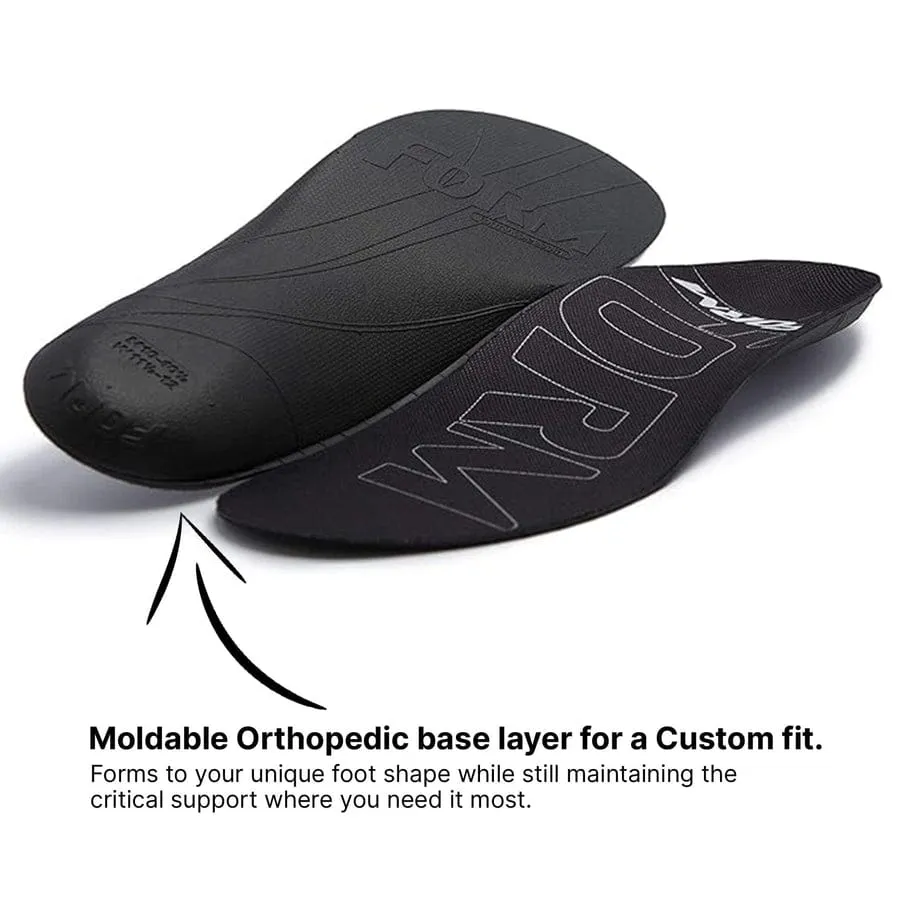 Form Unisex Maximum Support Thin Cushion Insoles- Black