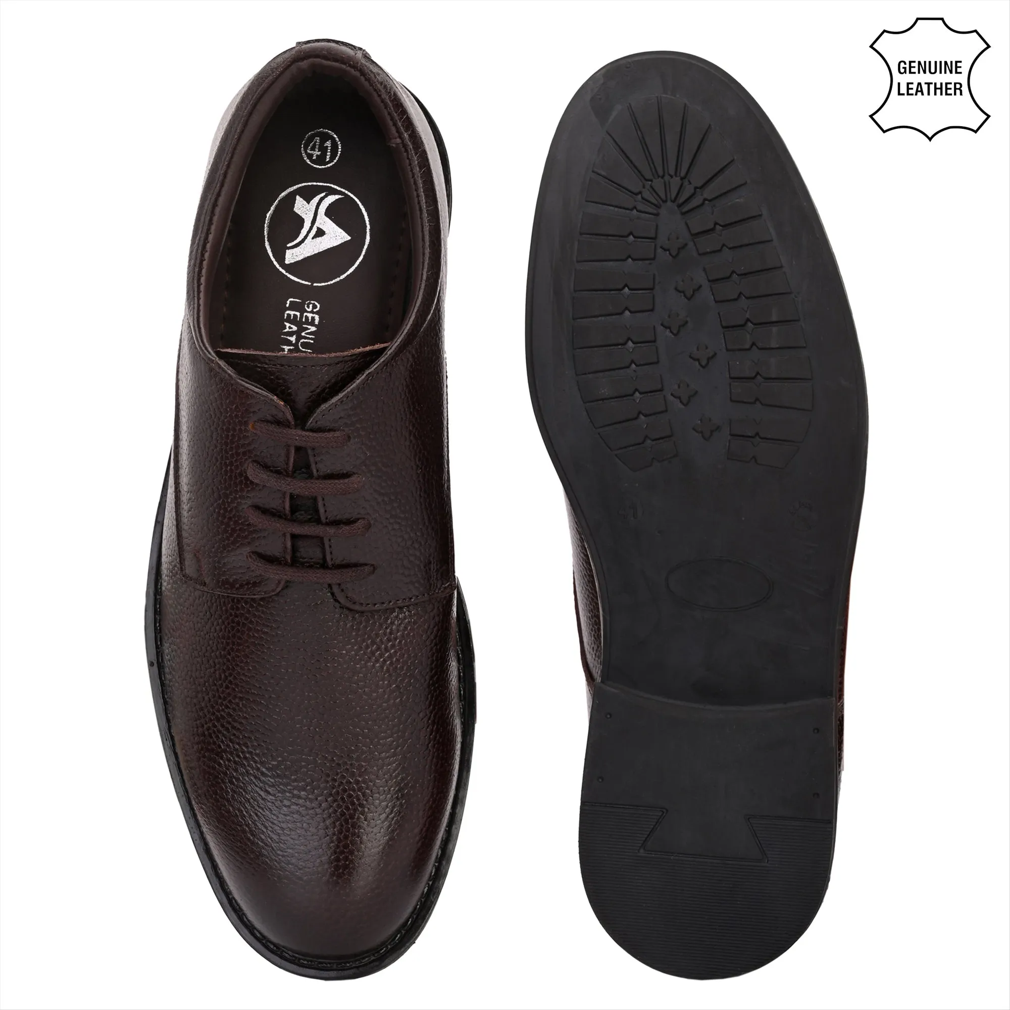 Grand Full Grain Leather Plain Derby Lace Ups