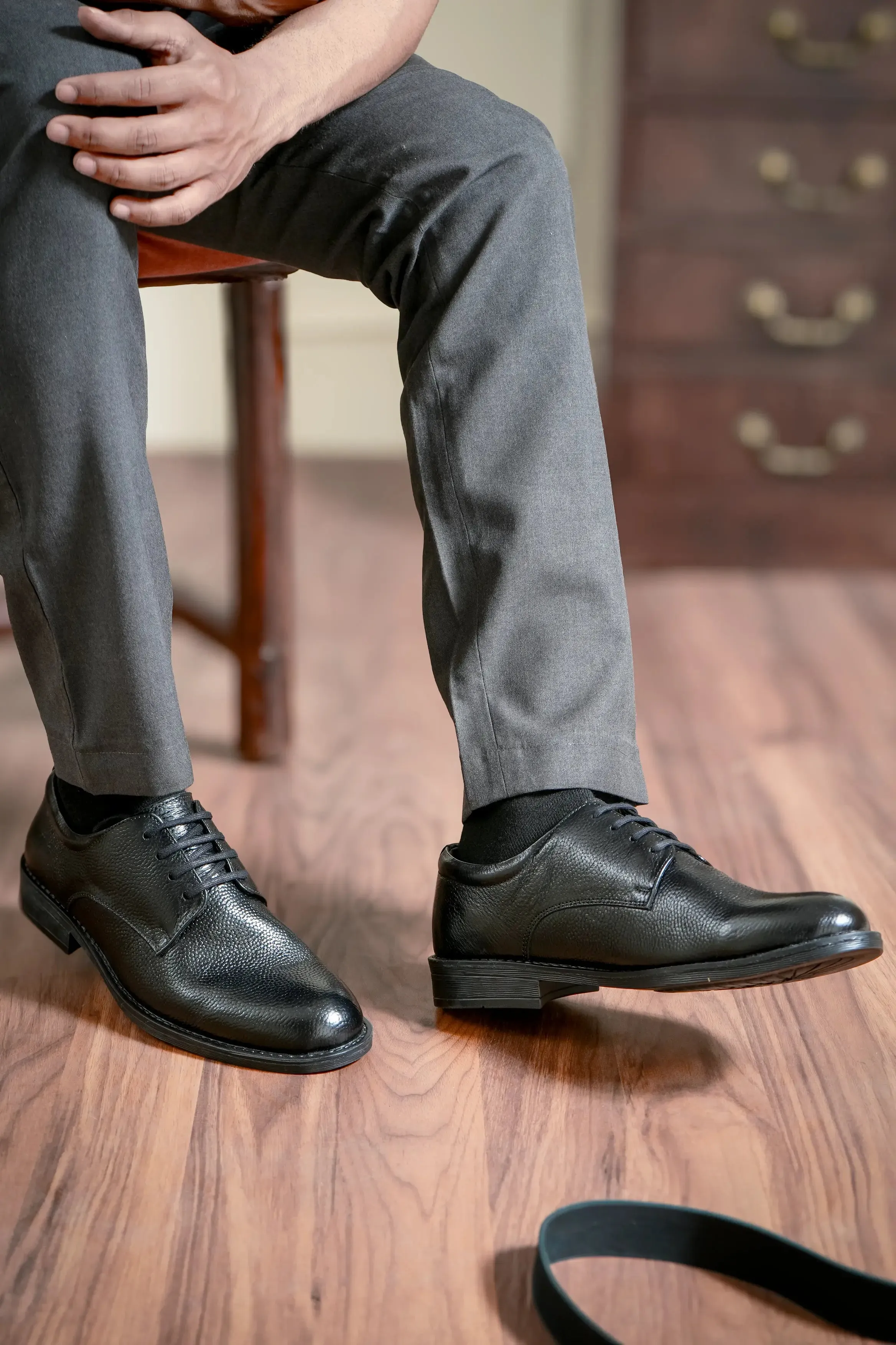 Grand Full Grain Leather Plain Derby Lace Ups
