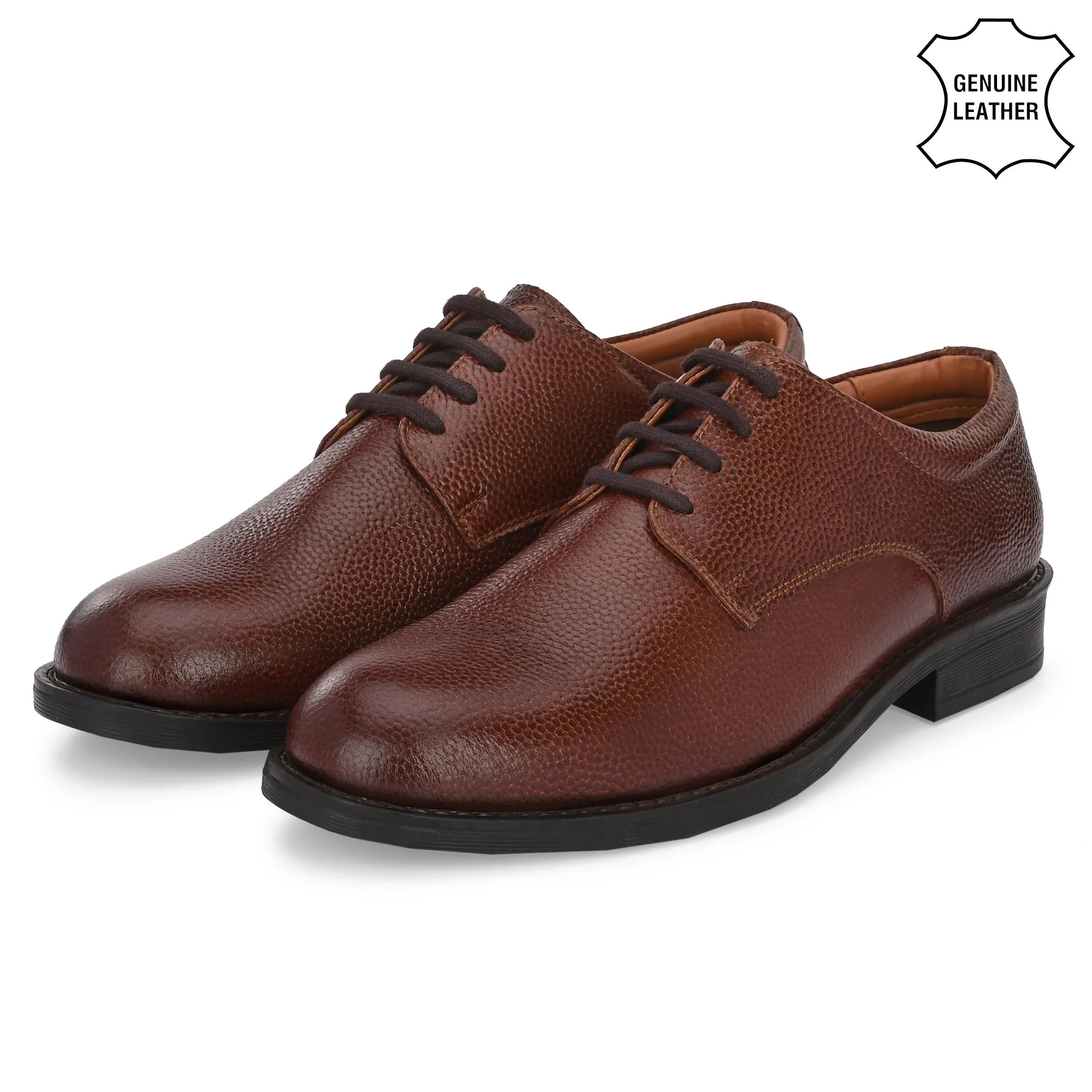 Grand Full Grain Leather Plain Derby Lace Ups