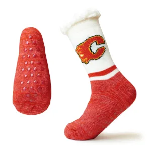 Northern Comfort "NHL Calgary Flames" Women and Men's Slipper Socks - SALE