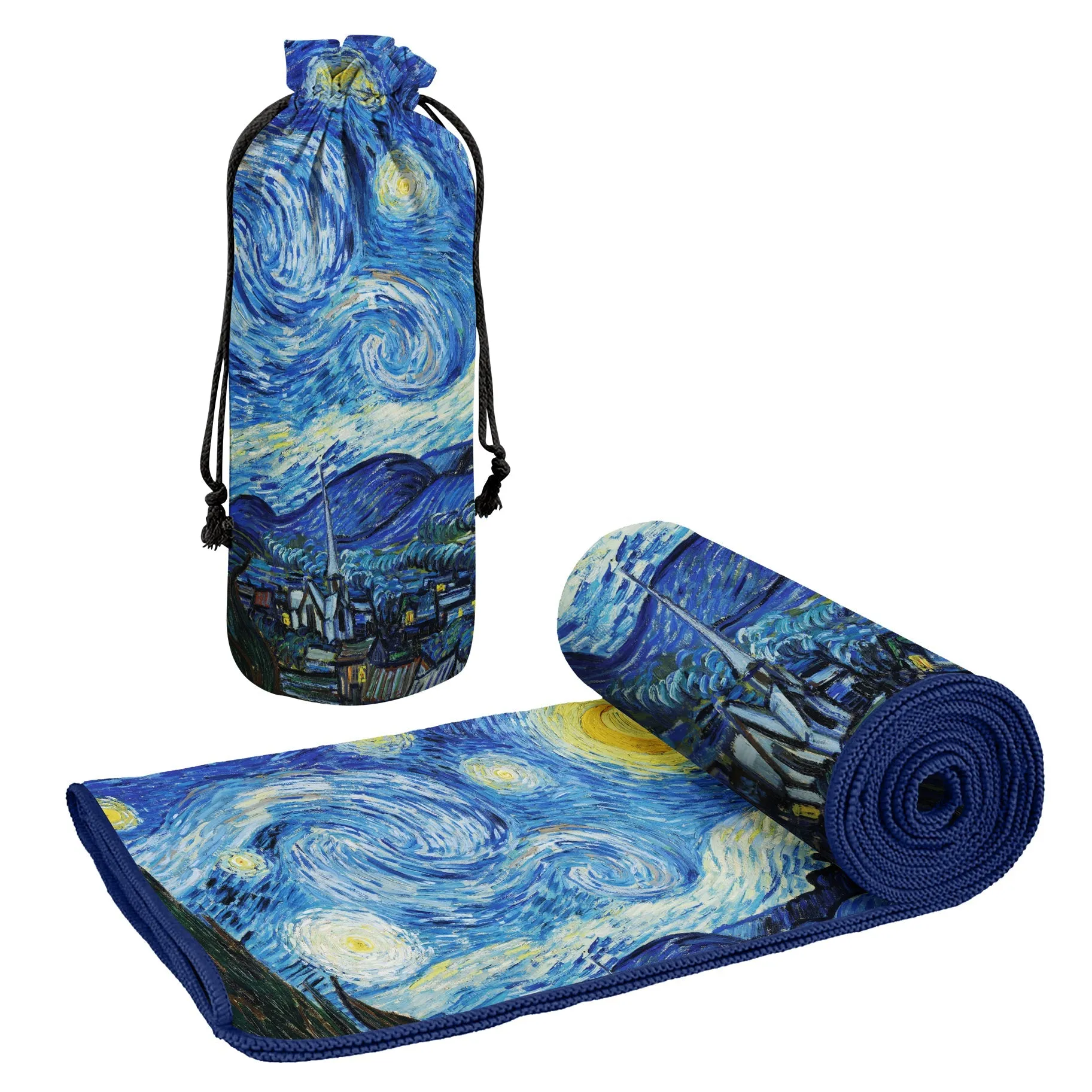 Oversized Beach Towel 40x63" - Microfiber, Quick-Dry, van Gogh Starry Night