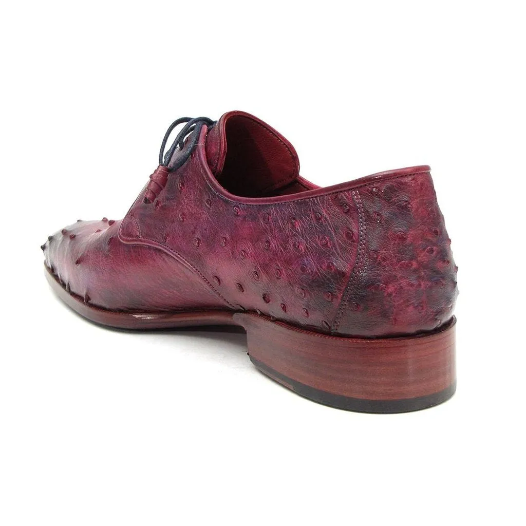 Paul Parkman Lilac Genuine Ostrich Derby Shoes (ID#66CC44)