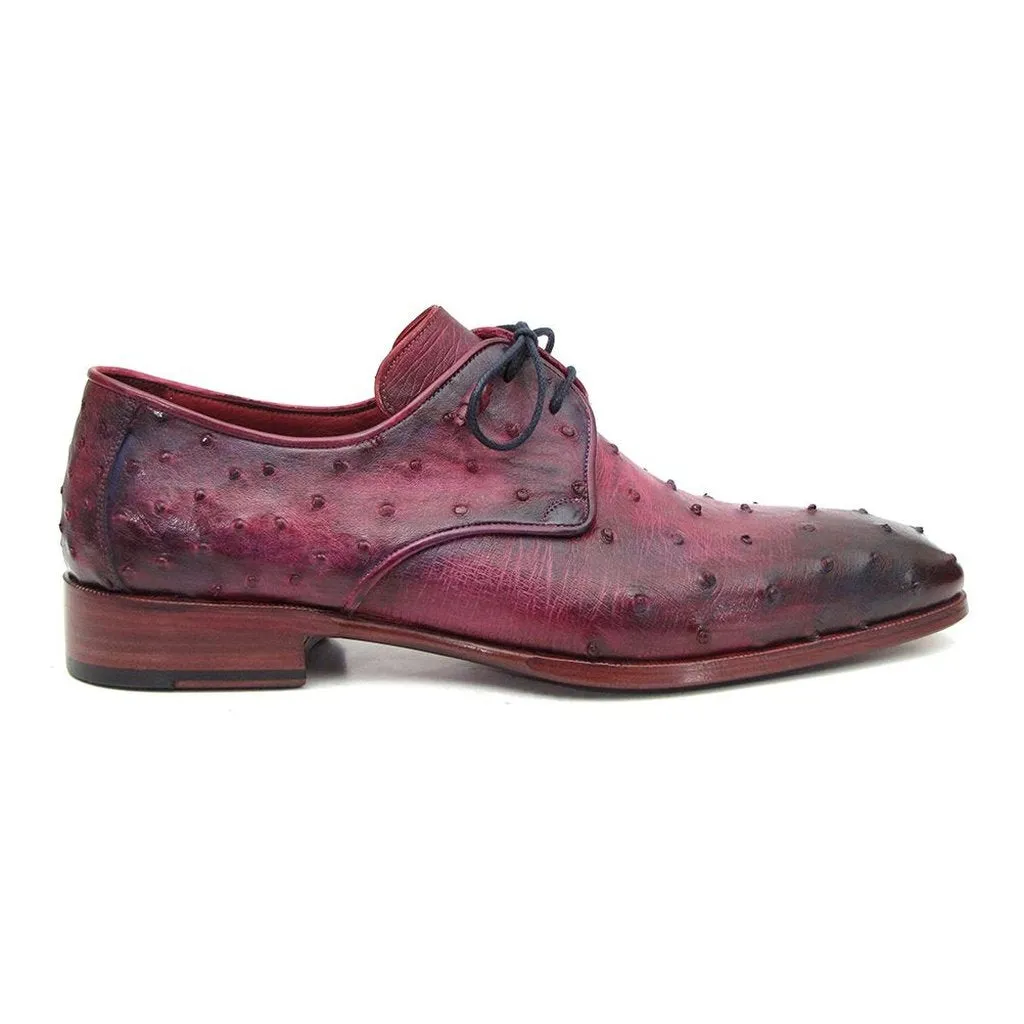 Paul Parkman Lilac Genuine Ostrich Derby Shoes (ID#66CC44)