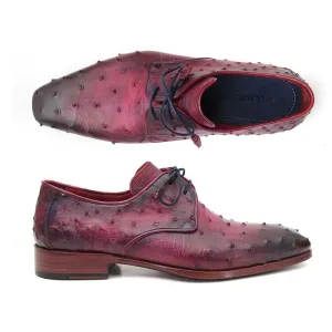 Paul Parkman Lilac Genuine Ostrich Derby Shoes (ID#66CC44)