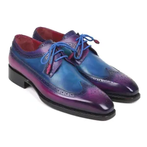 Paul Parkman Men's Purple and Blue Goodyear Wealted Wing Tip Derby Oxfords 511V63 (PM6136)