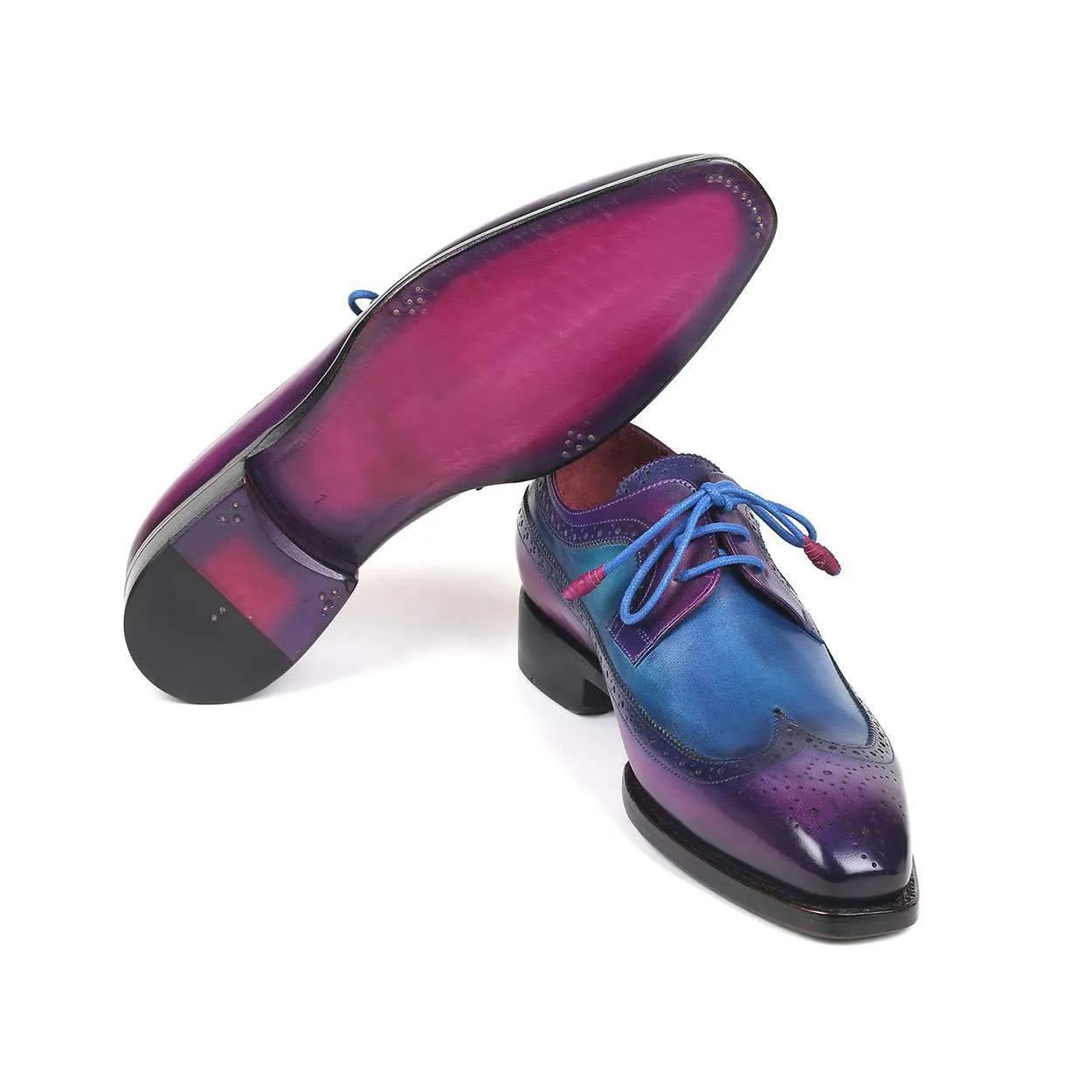 Paul Parkman Men's Purple and Blue Goodyear Wealted Wing Tip Derby Oxfords 511V63 (PM6136)