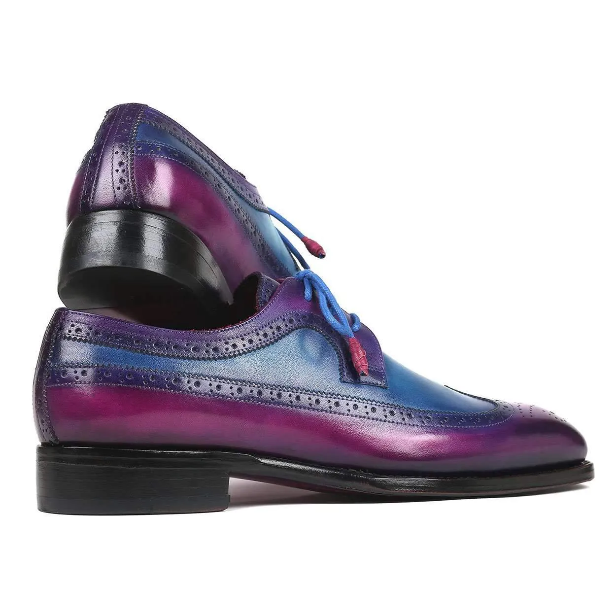 Paul Parkman Men's Purple and Blue Goodyear Wealted Wing Tip Derby Oxfords 511V63 (PM6136)