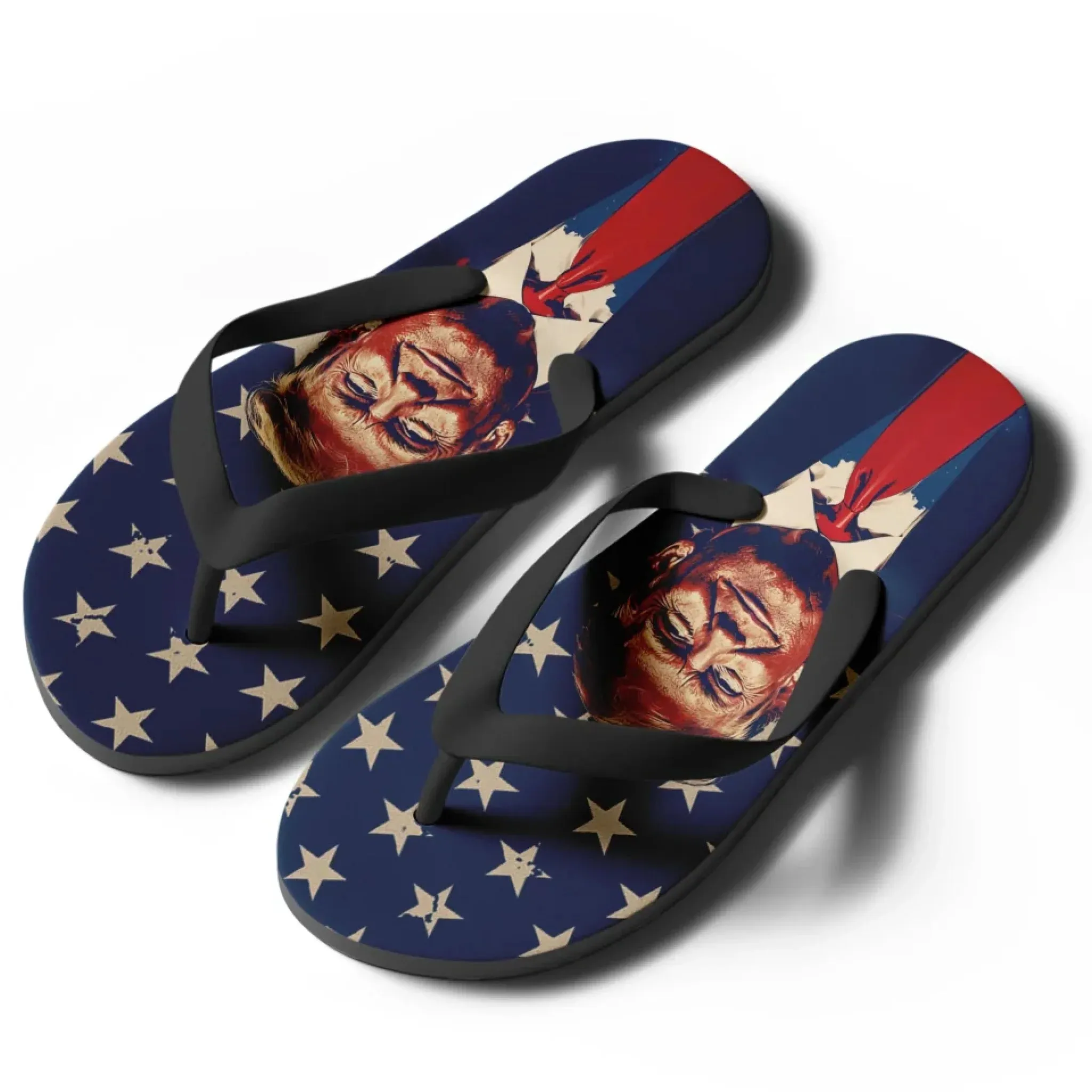 Personalized Trump Design Flip Flop, Custom Patriotic Slippers, MAGA Unsiex Slippers