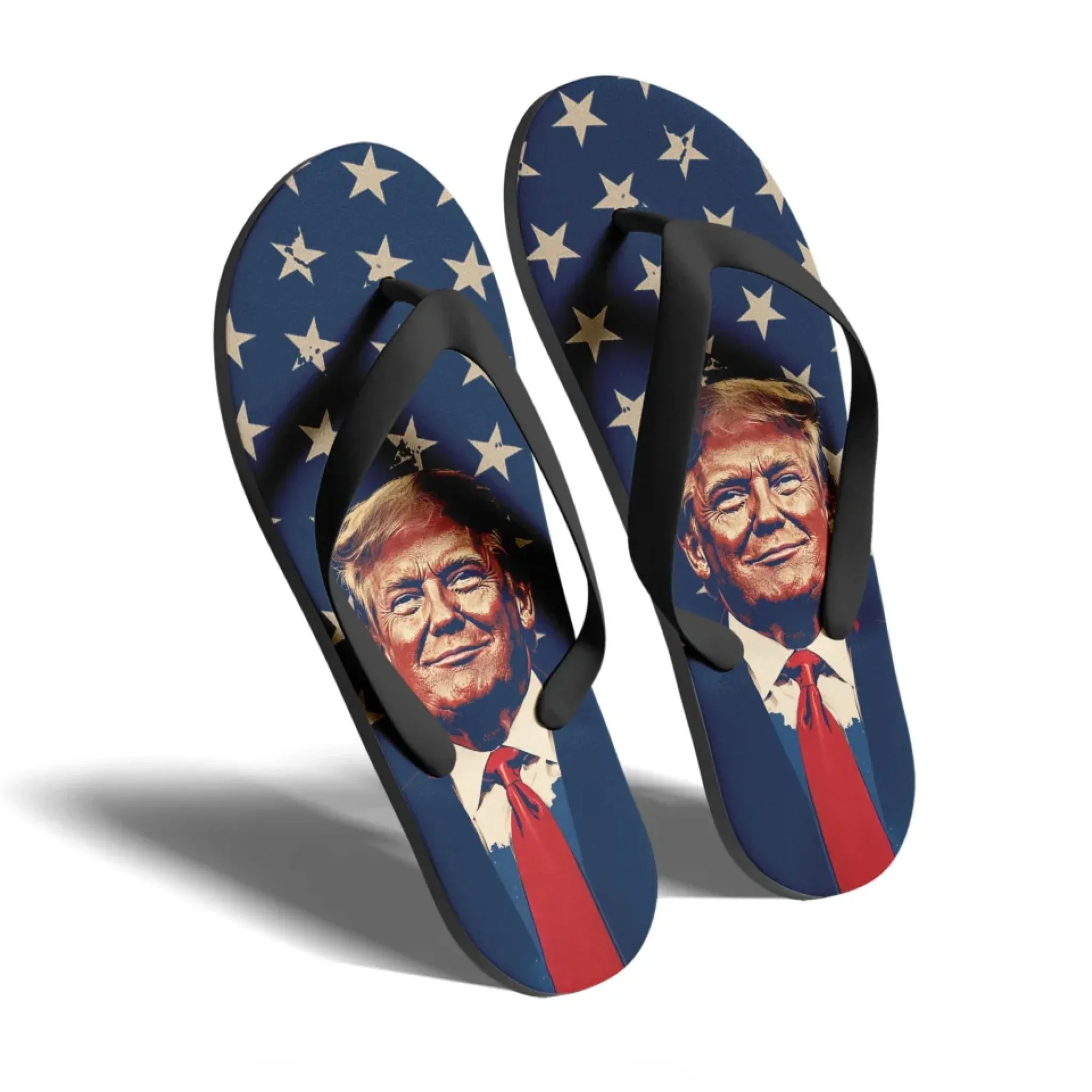 Personalized Trump Design Flip Flop, Custom Patriotic Slippers, MAGA Unsiex Slippers