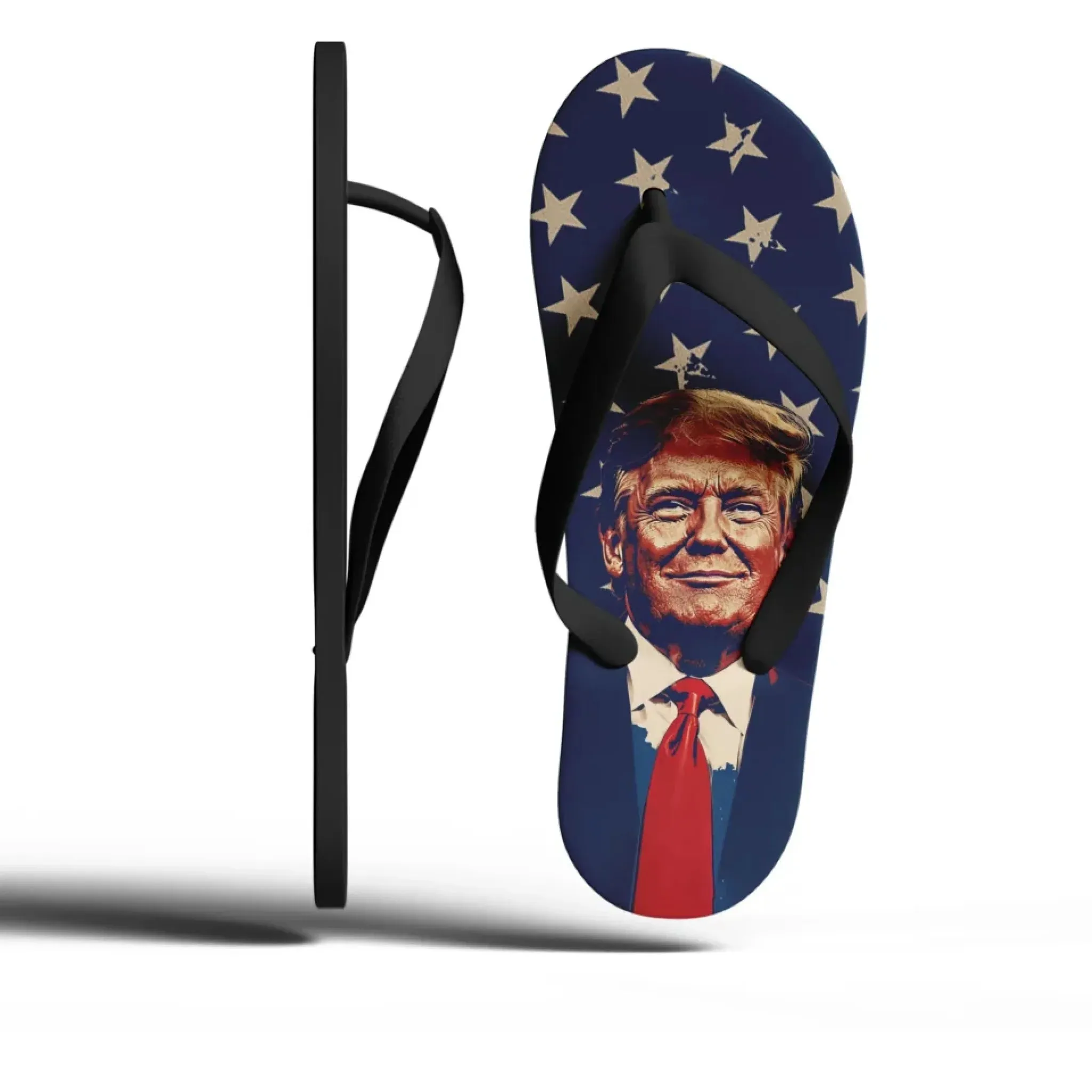 Personalized Trump Design Flip Flop, Custom Patriotic Slippers, MAGA Unsiex Slippers