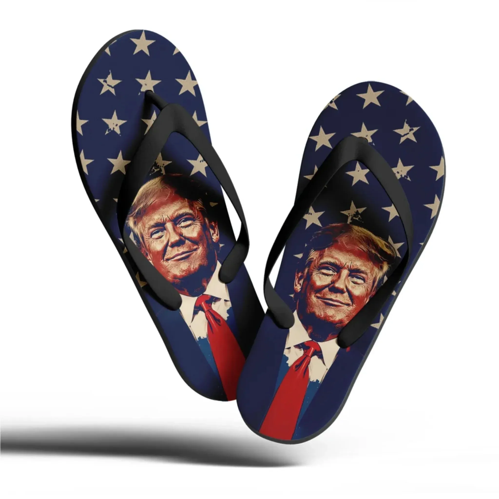 Personalized Trump Design Flip Flop, Custom Patriotic Slippers, MAGA Unsiex Slippers