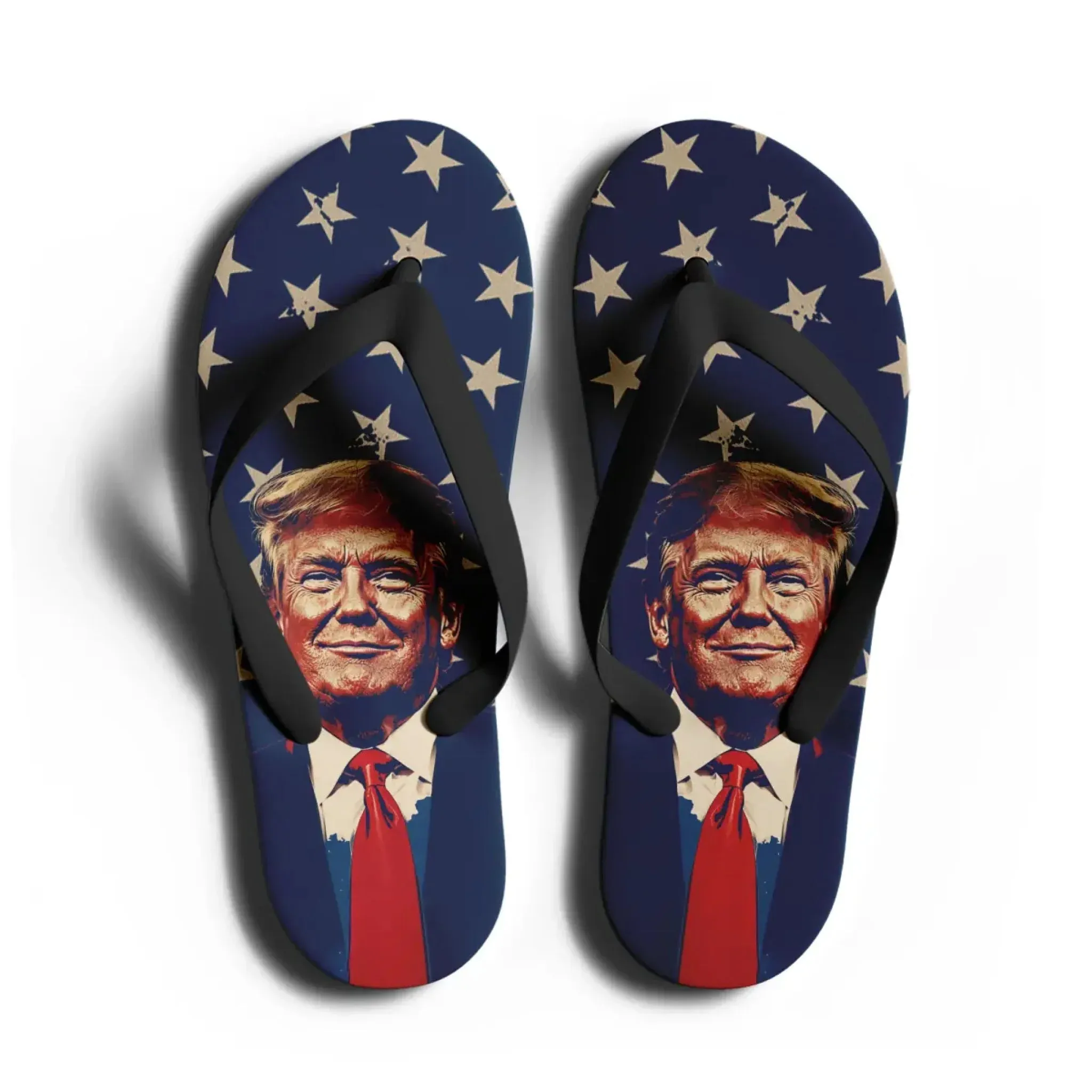 Personalized Trump Design Flip Flop, Custom Patriotic Slippers, MAGA Unsiex Slippers