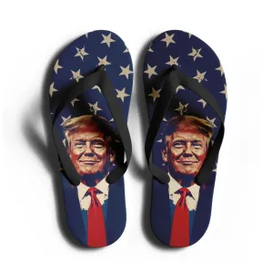 Personalized Trump Design Flip Flop, Custom Patriotic Slippers, MAGA Unsiex Slippers