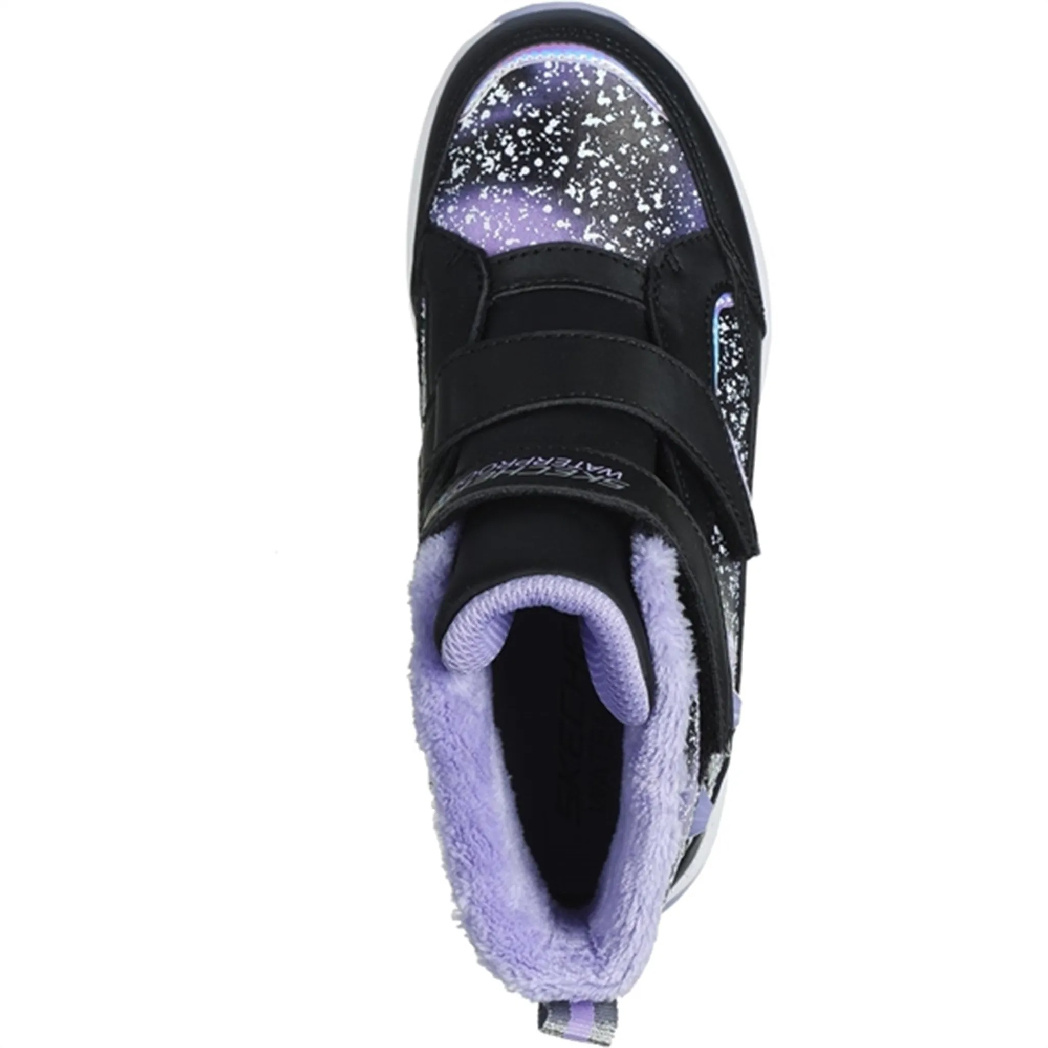 Skechers Girls Storm Blazer Waterproof Boots Black Lavender
