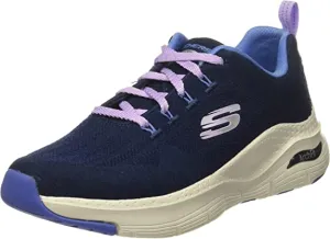 Skechers Keep It Up Gray / Pink Pull On Arch Fit Comfy Wave Low Top Sneakers