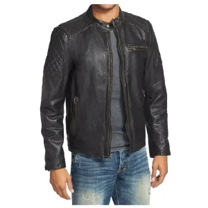 Vintage Black Bomber Fashion Leather Jacket – Classic & Stylish