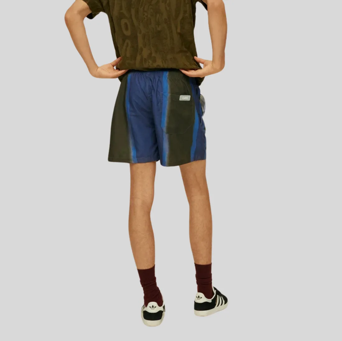 Wide Stripe Swim Shorts - Blue/Army