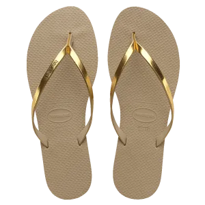 You Metallic Flip Flops