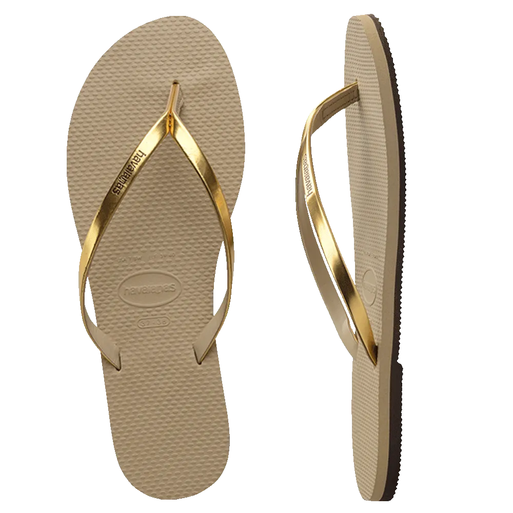You Metallic Flip Flops